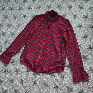 Red and Blue Plaid Button-down Shirt
